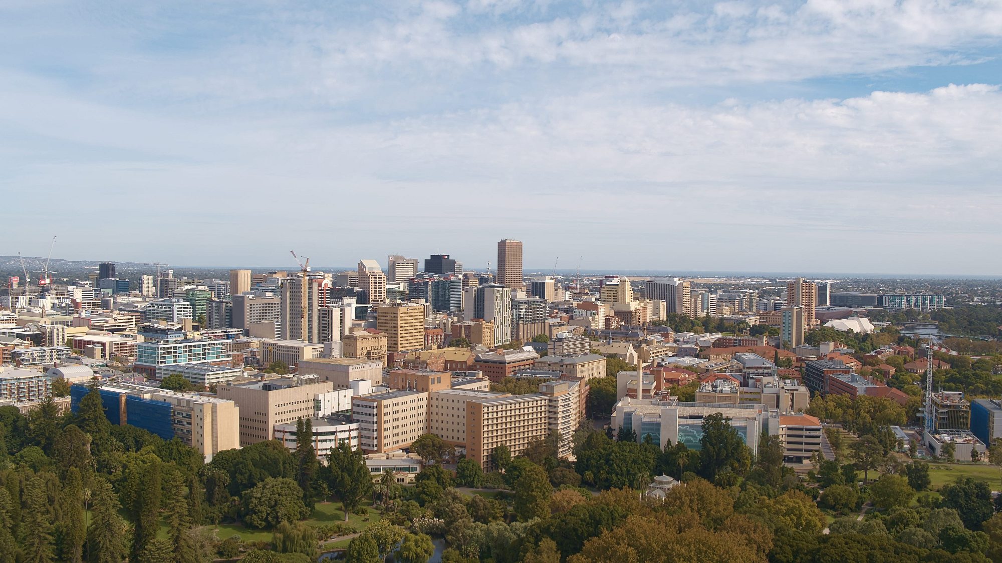 Adelaide central business district and surrounding parklands